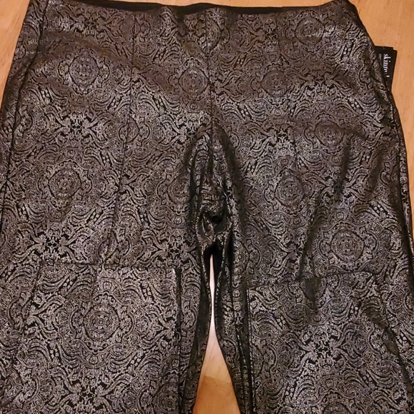 NWT Alfani Womens Black Paisley Skinny Pants - Picture 4 of 5